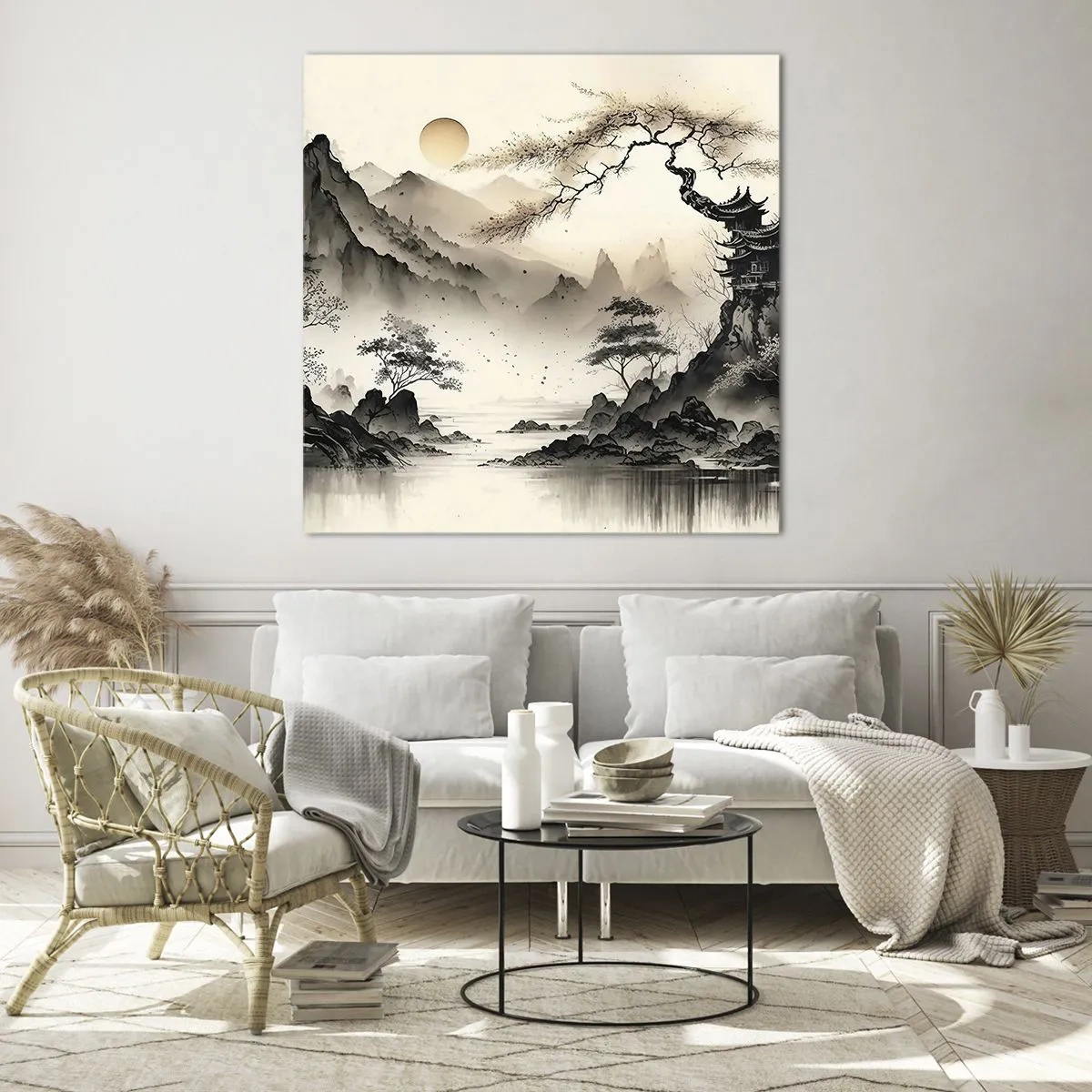 Quadro em vidro - O charme único do Oriente - 30x30 cm