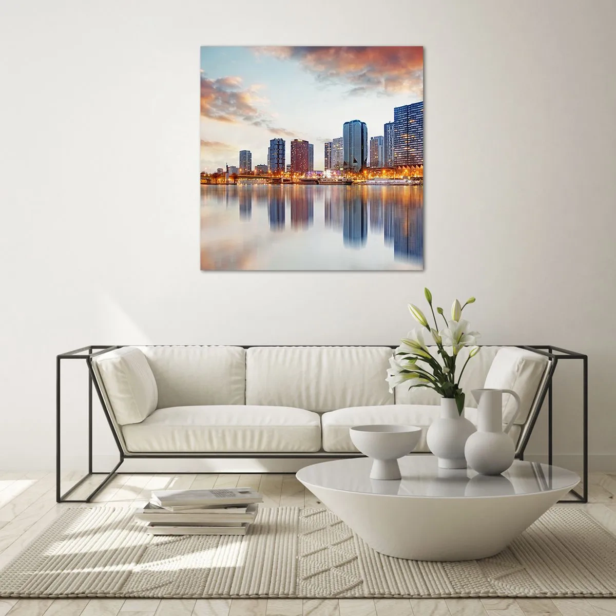 Quadro em vidro - A tranquilidade monumental de Paris - 40x40 cm