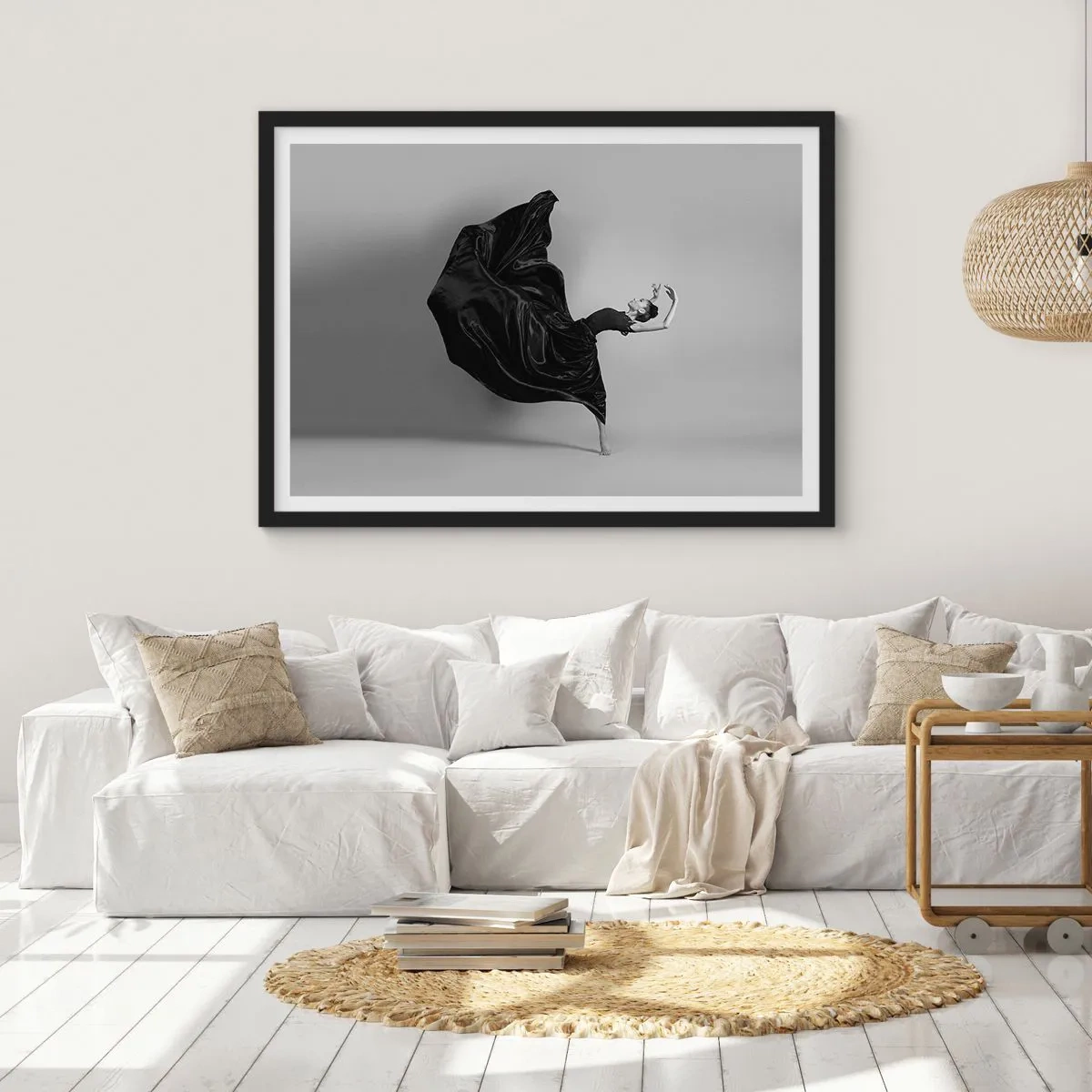 Pôster com moldura preta - Com as asas da música - 70x50 cm