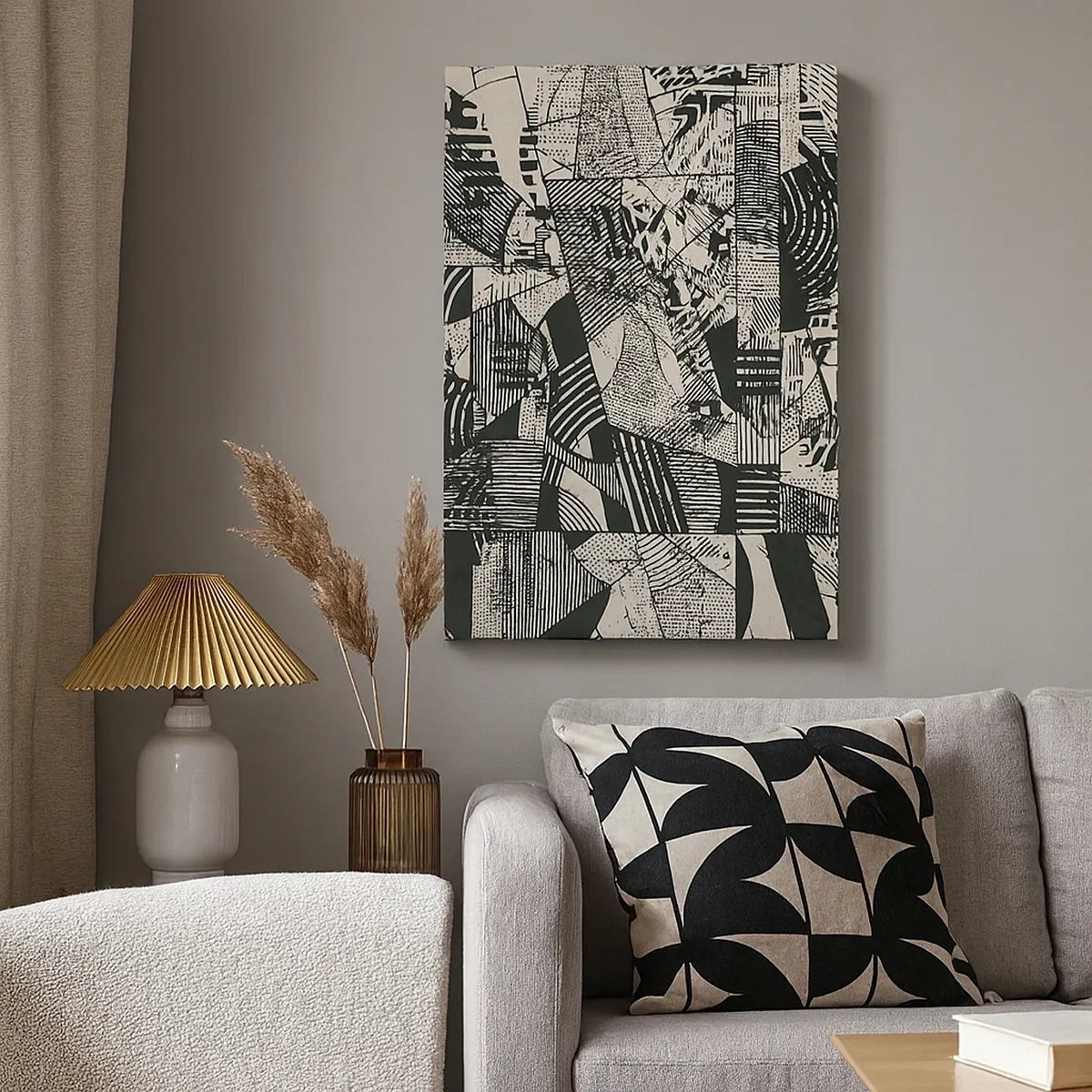 Quadro em tela - A dinâmica do presente - 50x70 cm