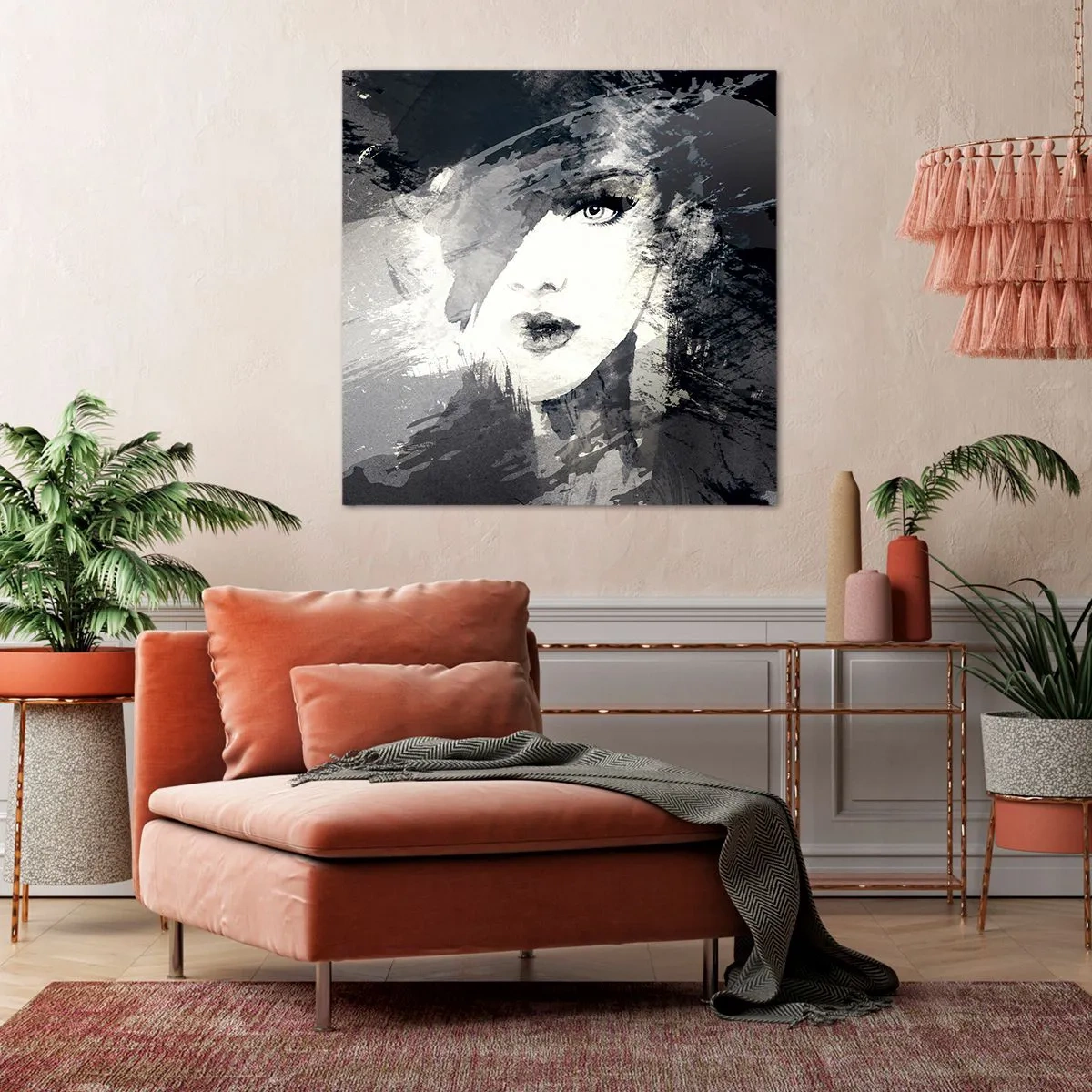 Quadro em tela - Por trás do véu cinzento - 70x70 cm