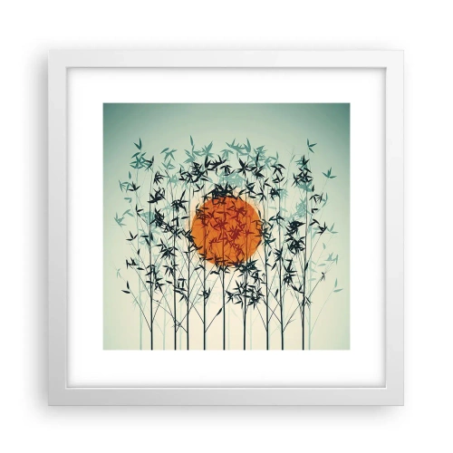 Pôster em moldura branca - Sol japonês - 30x30 cm