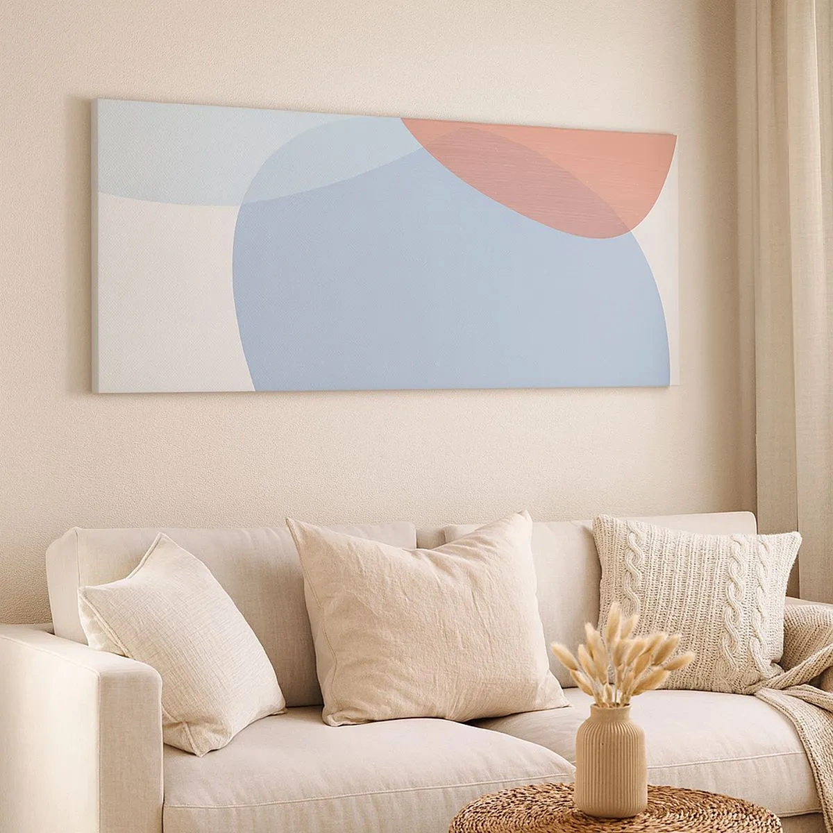 Quadro em tela - Relacionamentos pastel - 100x40 cm