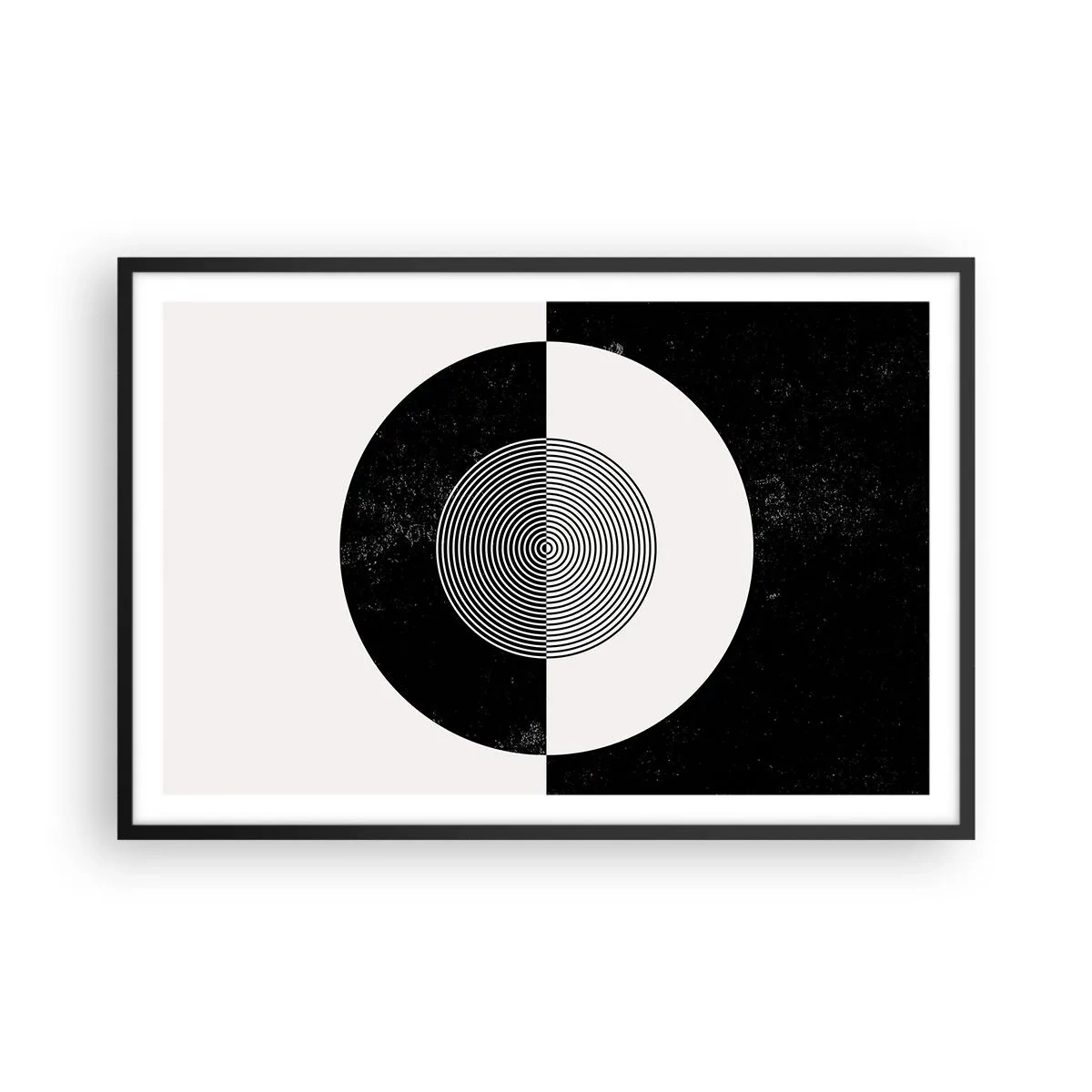 Pôster com moldura preta - Harmonia a preto e branco - 91x61 cm