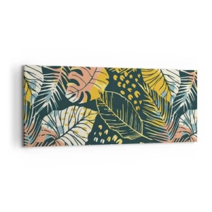 Quadro em tela - Fantasia de folhas - 100x40 cm