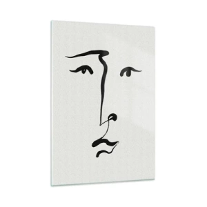 Quadro em vidro - Retrato com uma linha - 50x70 cm