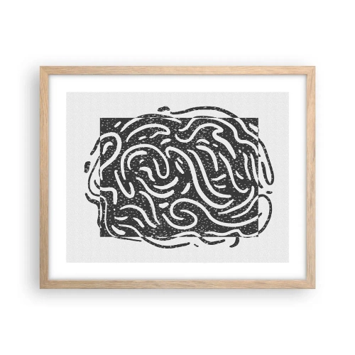 Pôster com moldura de carvalho claro - Resumo: dança da alegria - 50x40 cm