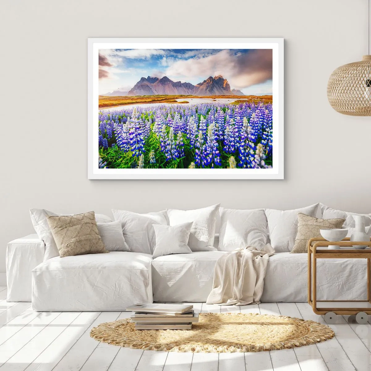 Pôster em moldura branca - Força e severidade ao lado da suavidade - 100x70 cm