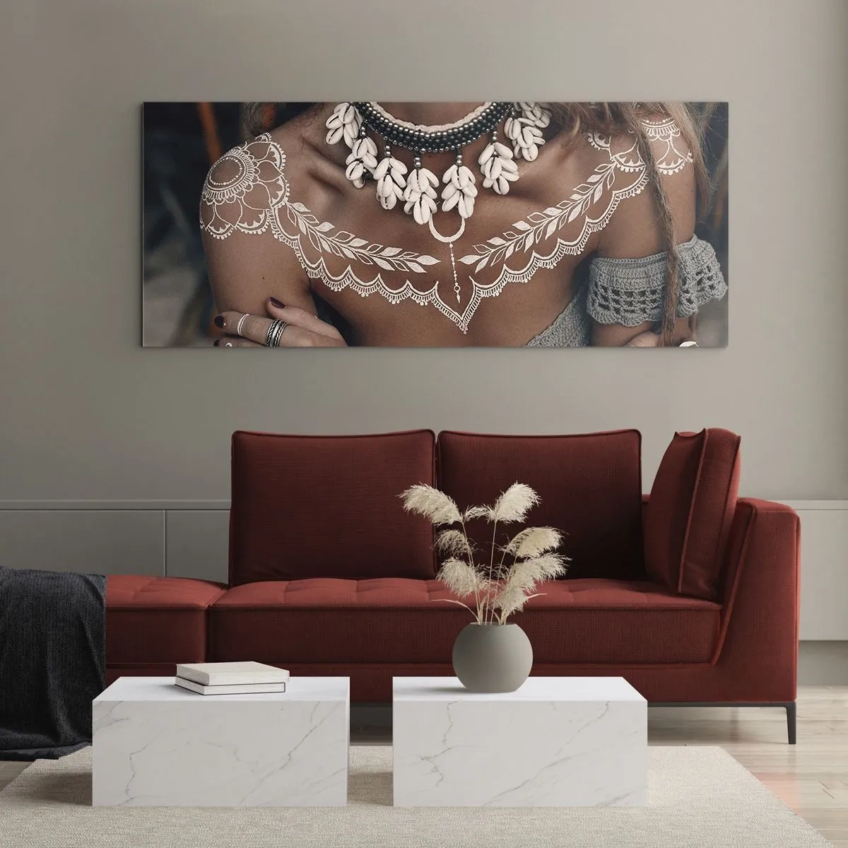 Quadro em vidro - Talismãs, rituais de feminilidade - 120x50 cm