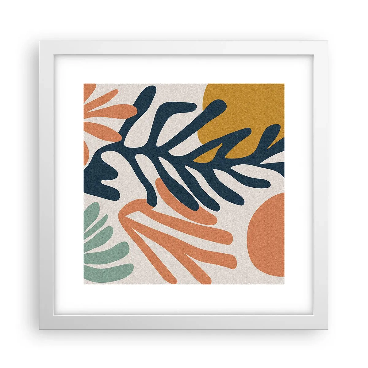 Pôster em moldura branca - Mares de coral - 30x30 cm