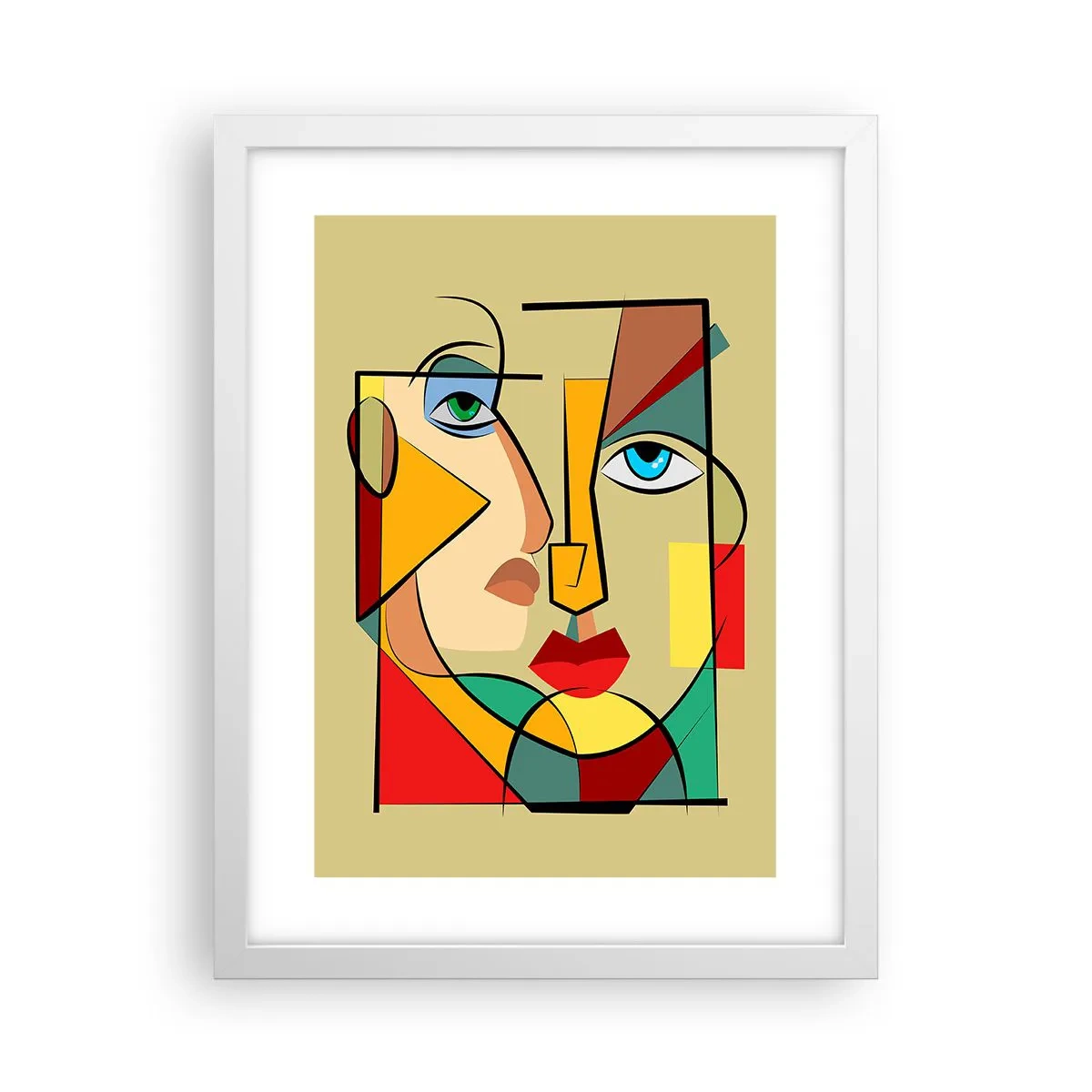 Pôster em moldura branca - Casal que combina - 30x40 cm