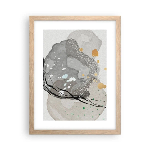 Pôster com moldura de carvalho claro - Composição orgánica - 30x40 cm
