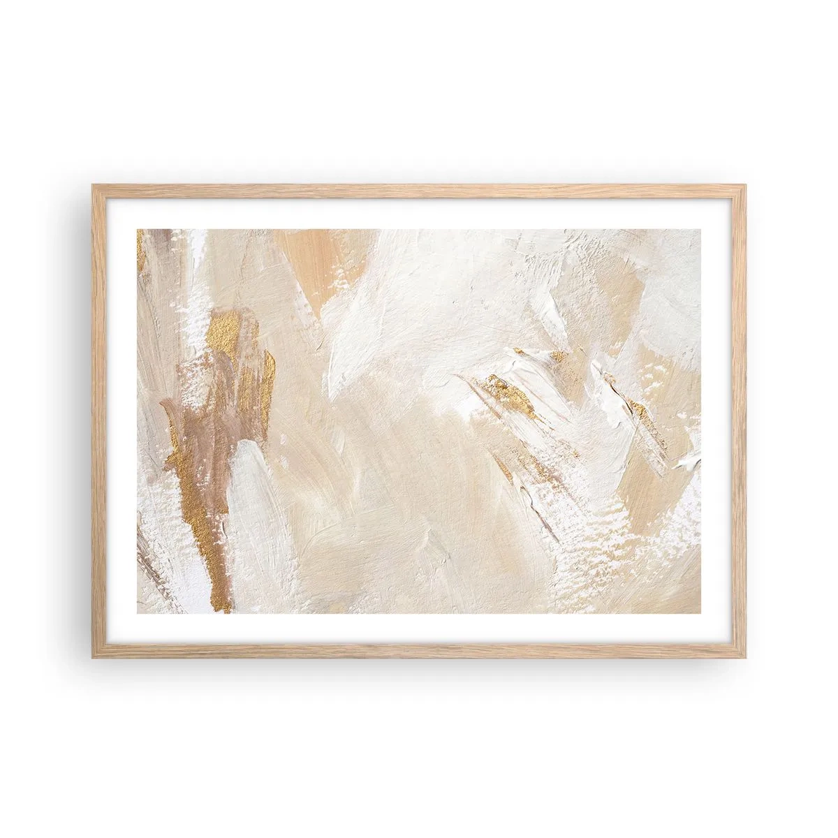 Pôster com moldura de carvalho claro - Composição pastel - 70x50 cm