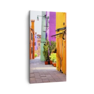 Quadro em tela - Beco arco-íris - 45x80 cm