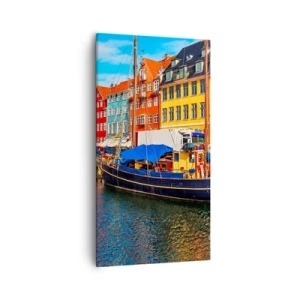 Quadro em tela - Orla alegre  - 55x100 cm