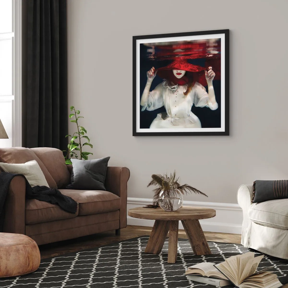 Pôster com moldura preta - Demônio do Pântano - 40x40 cm