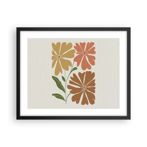 Pôster com moldura preta - Natureza e geometria - 50x40 cm