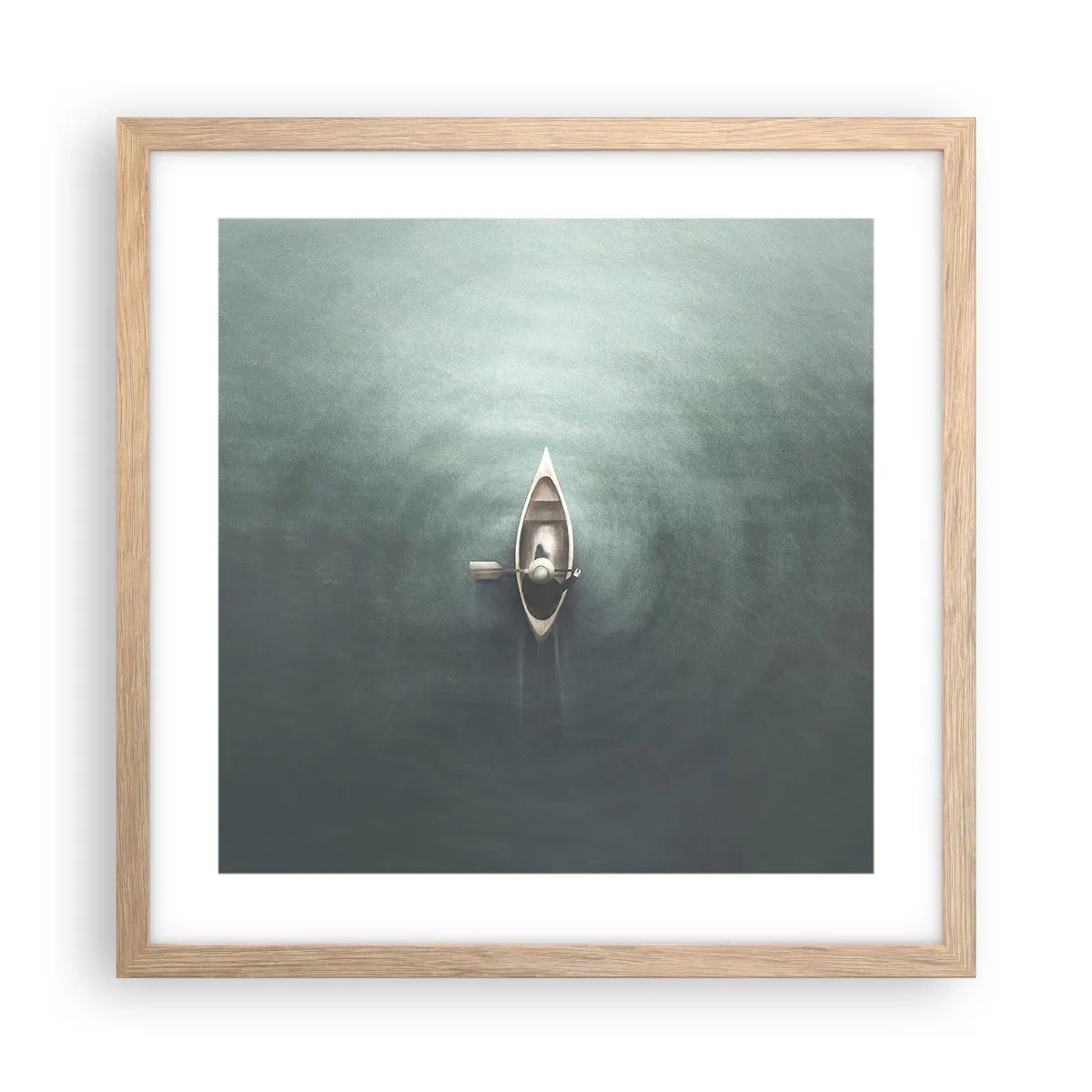 Pôster com moldura de carvalho claro - Através do lago da lua - 40x40 cm