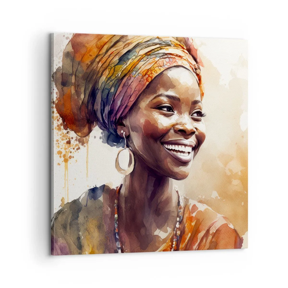 Quadro em tela - Rainha africana - 60x60 cm