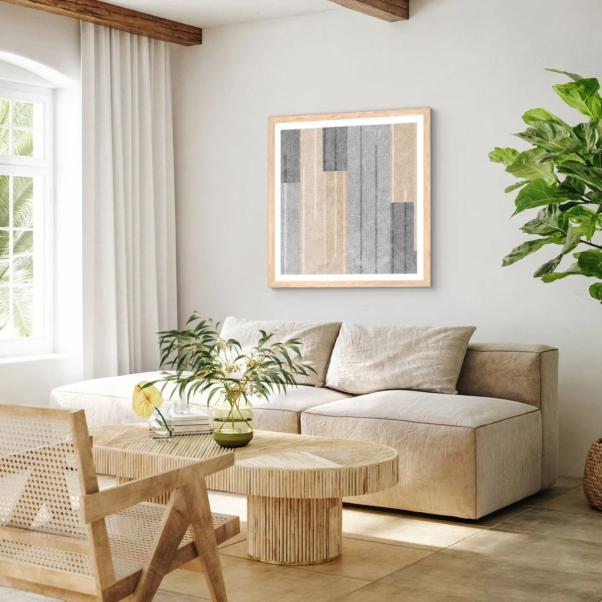 Pôster com moldura de carvalho claro - Composição: mantenha vertical - 30x30 cm