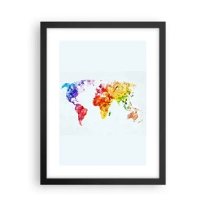 Pôster com moldura preta - Todas as cores do mundo - 30x40 cm