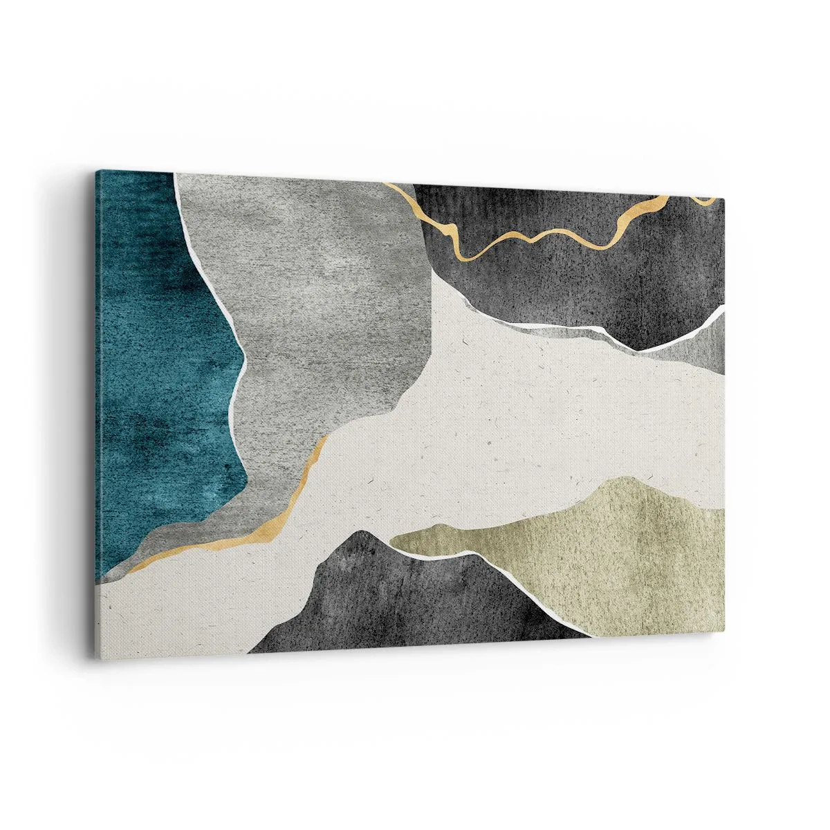 Quadro em tela - Composição de mosaico com fio de ouro - 100x70 cm