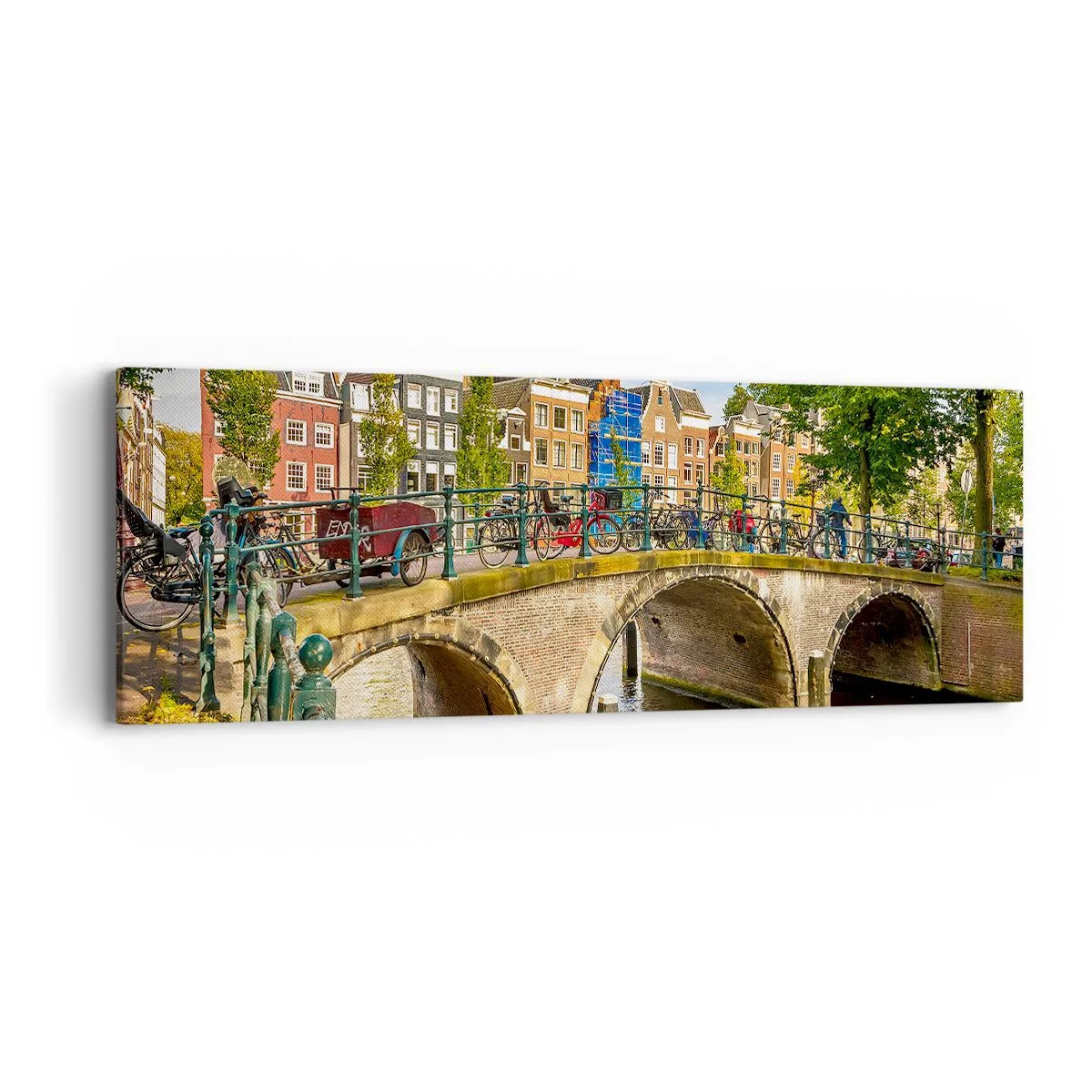 Quadro em tela - Primavera junto ao canal - 90x30 cm