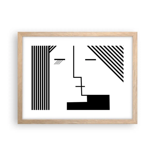 Pôster com moldura de carvalho claro - Apenas um beijo - 40x30 cm