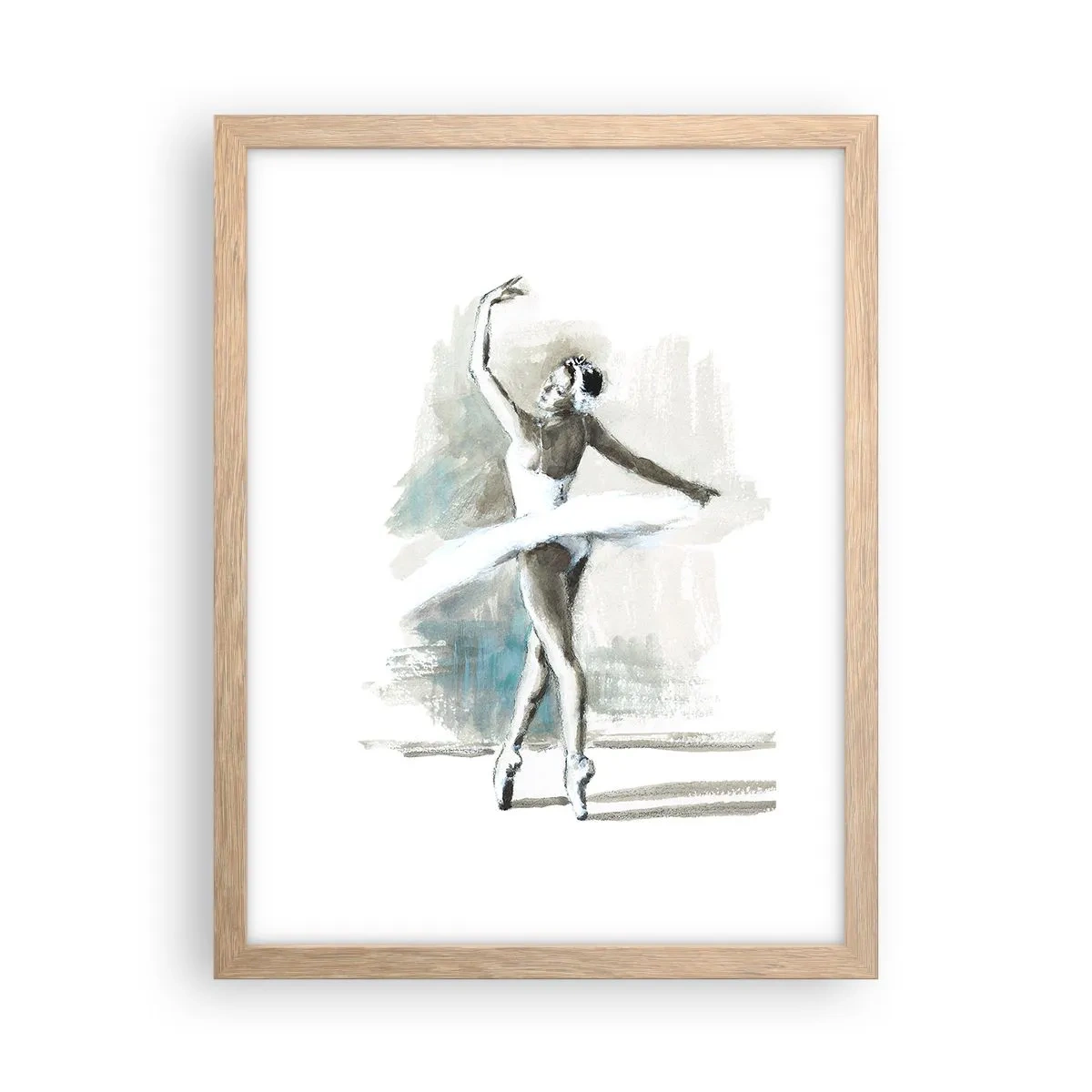 Pôster com moldura de carvalho claro - Encantada num cisne - 30x40 cm