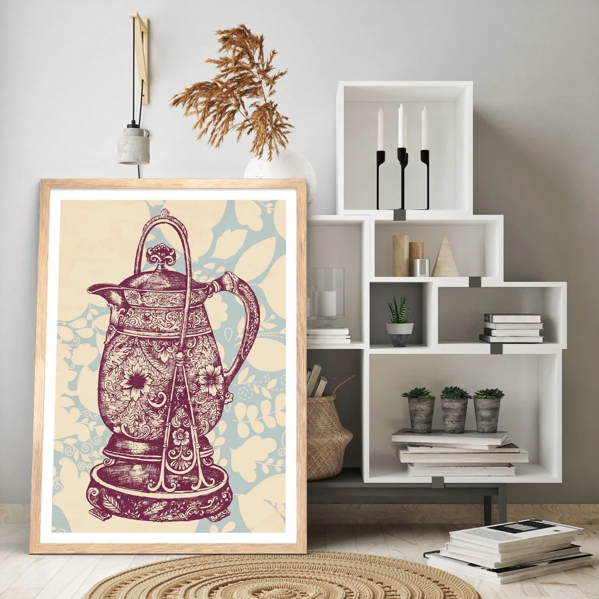 Pôster com moldura de carvalho claro - A beleza da vida cotidiana - 50x70 cm