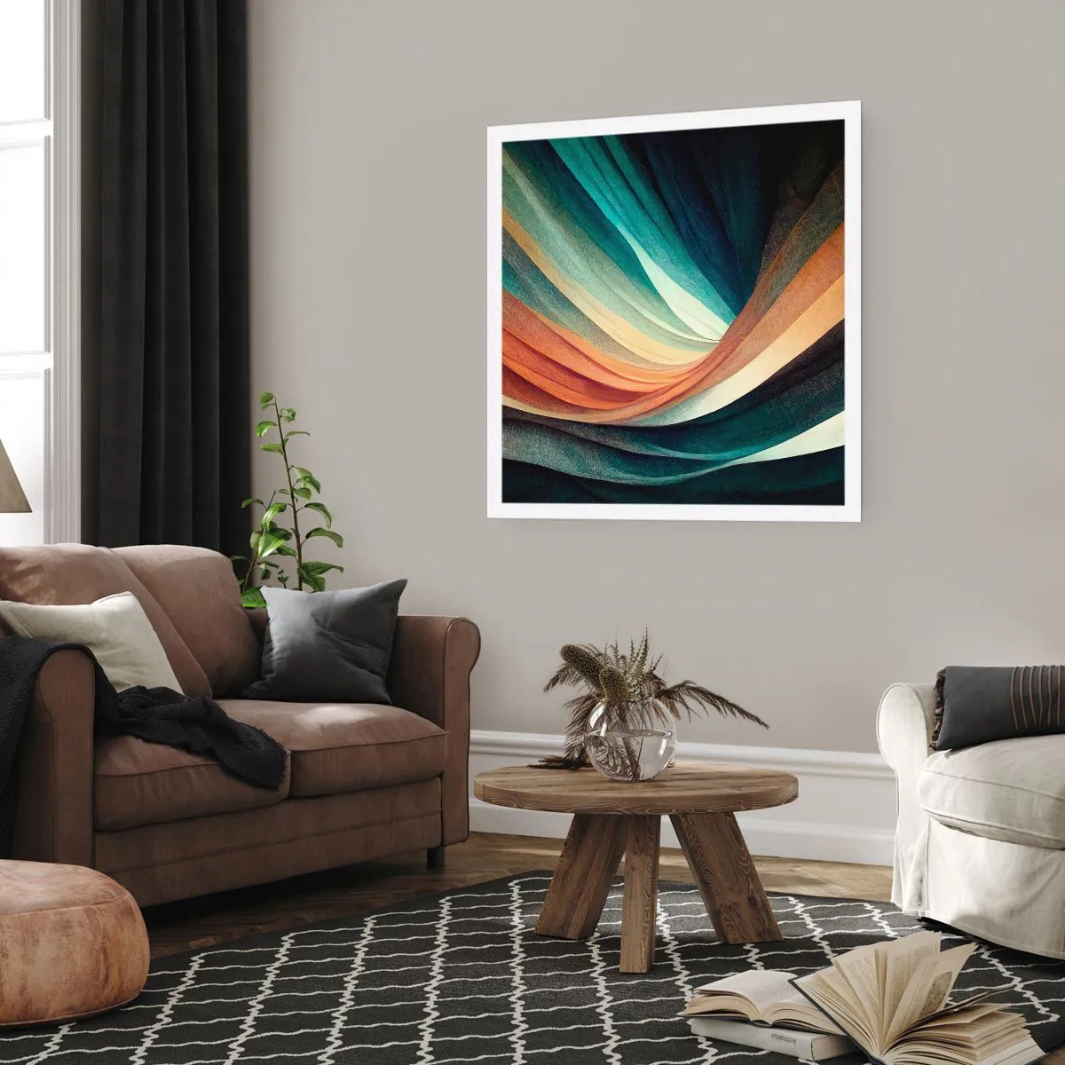 Pôster - Tecido de cores - 40x40 cm
