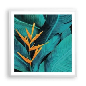 Pôster em moldura branca - Flor do Éden - 60x60 cm