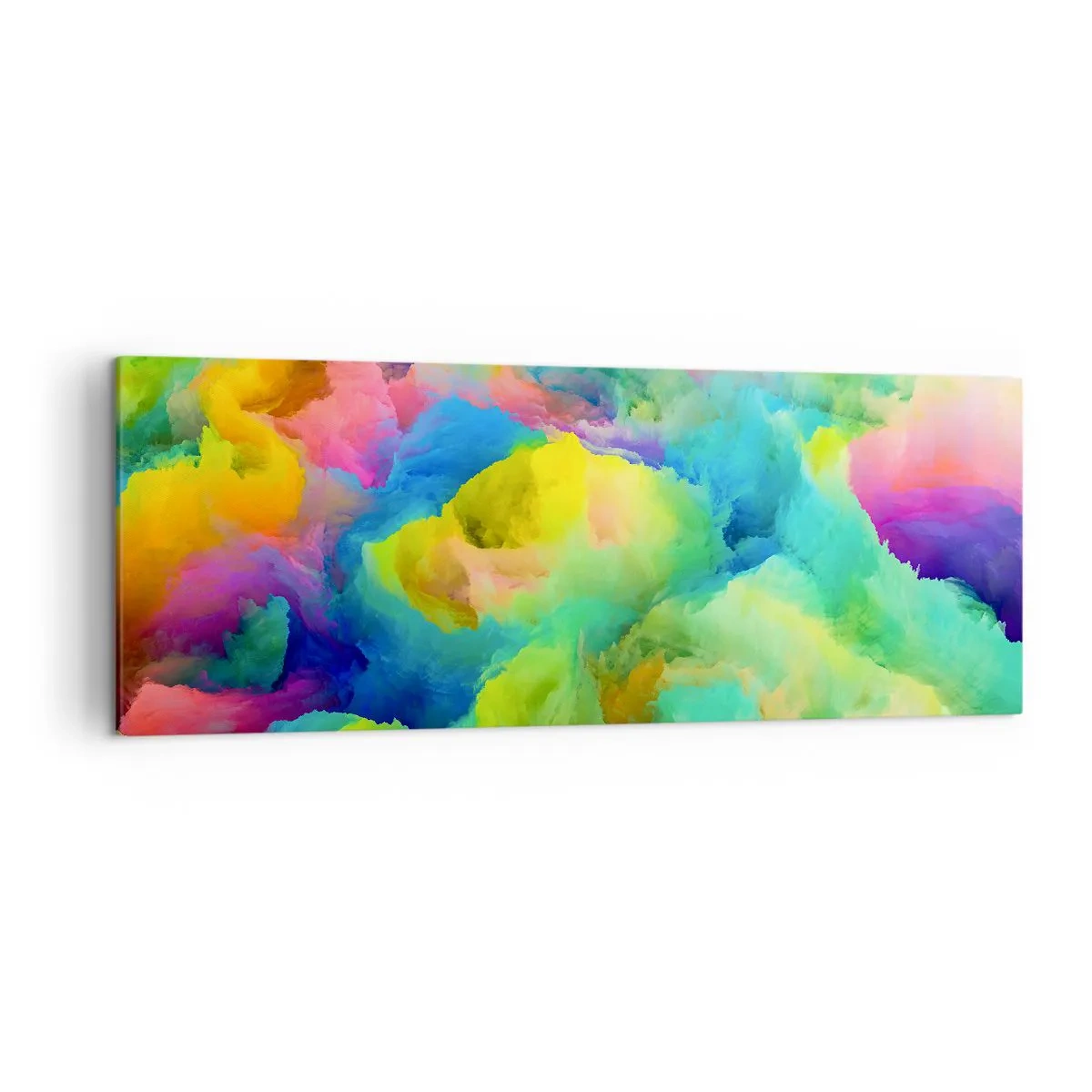 Quadro em tela - Penugem arco-íris - 140x50 cm