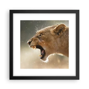 Pôster com moldura preta - Tente não ouvir - 30x30 cm