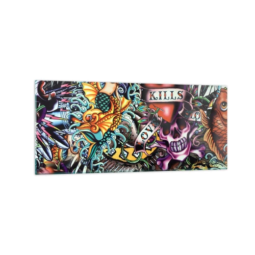 Quadro em vidro - O sonho do tatuador - 120x50 cm
