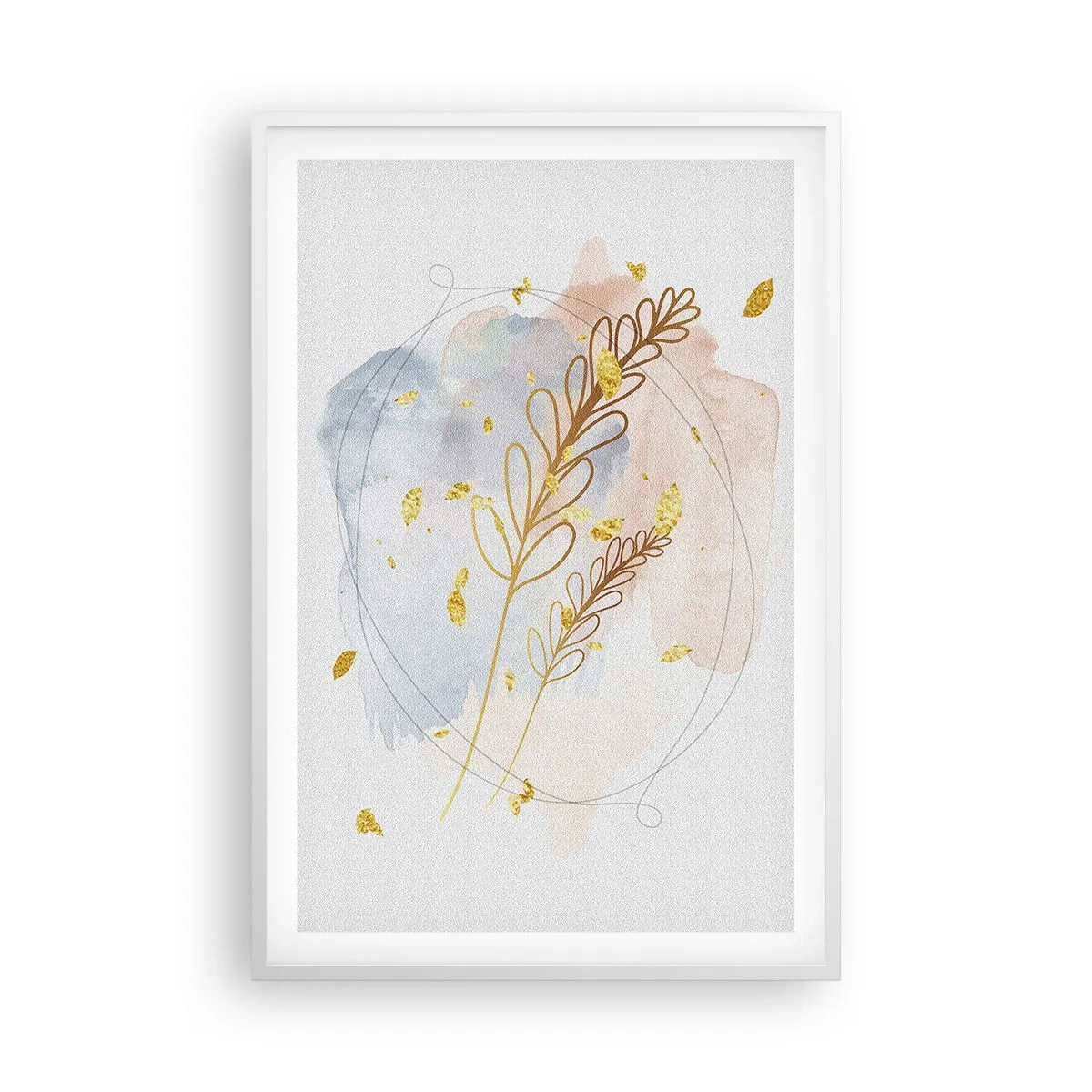 Pôster em moldura branca - Explosão dourada - 61x91 cm