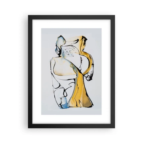 Pôster com moldura preta - Abstração de vidro - 30x40 cm