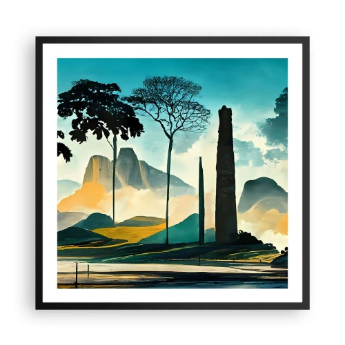 Pôster com moldura preta - Cada vez mais alto - 60x60 cm