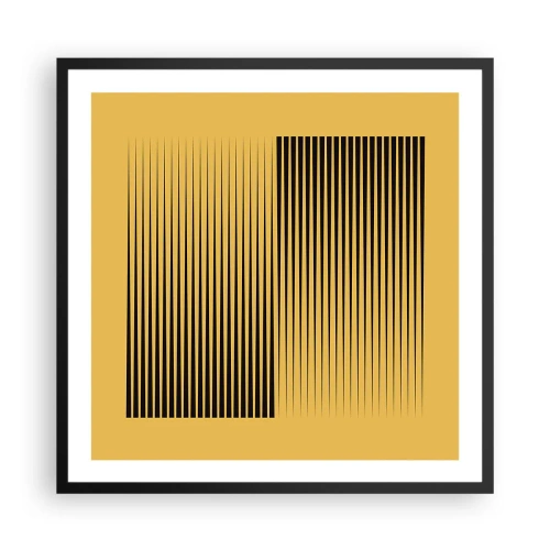 Pôster com moldura preta - Quadratura de opostos - 60x60 cm