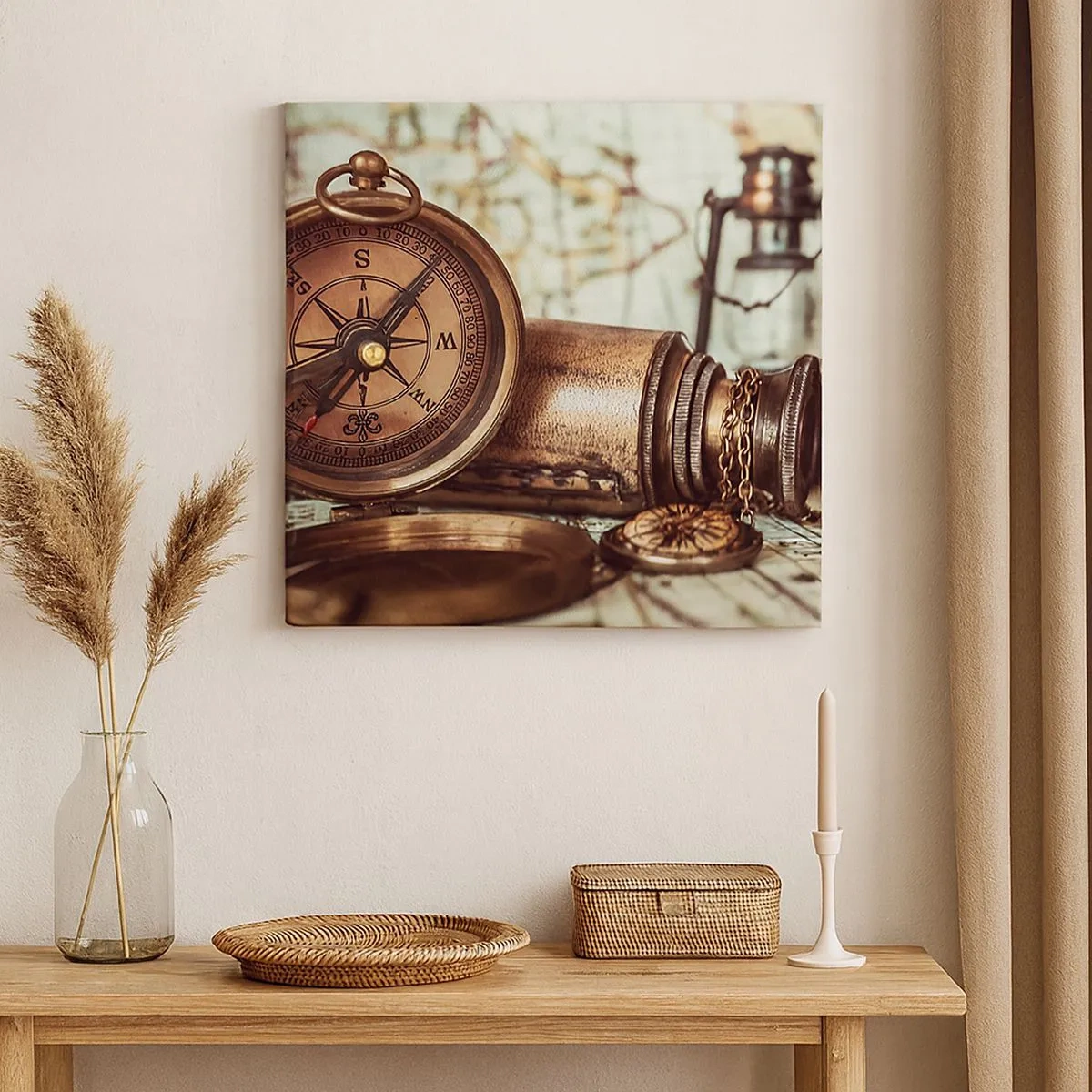 Quadro em tela - Uma aventura pirata no Caribe - 30x30 cm