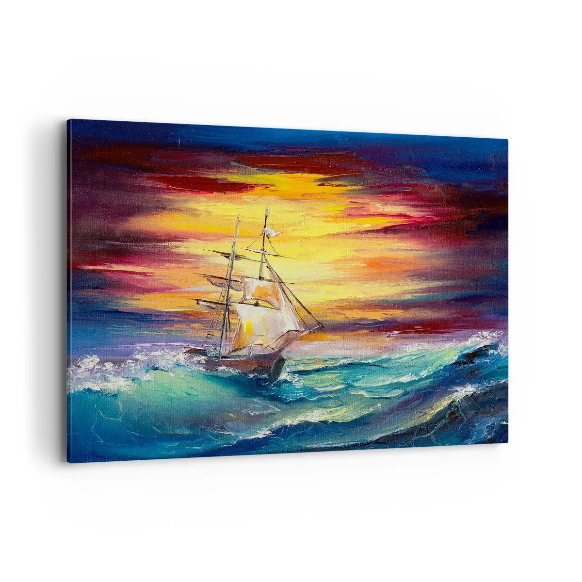 Quadro em tela - Corajosamente contra as ondas - 100x70 cm