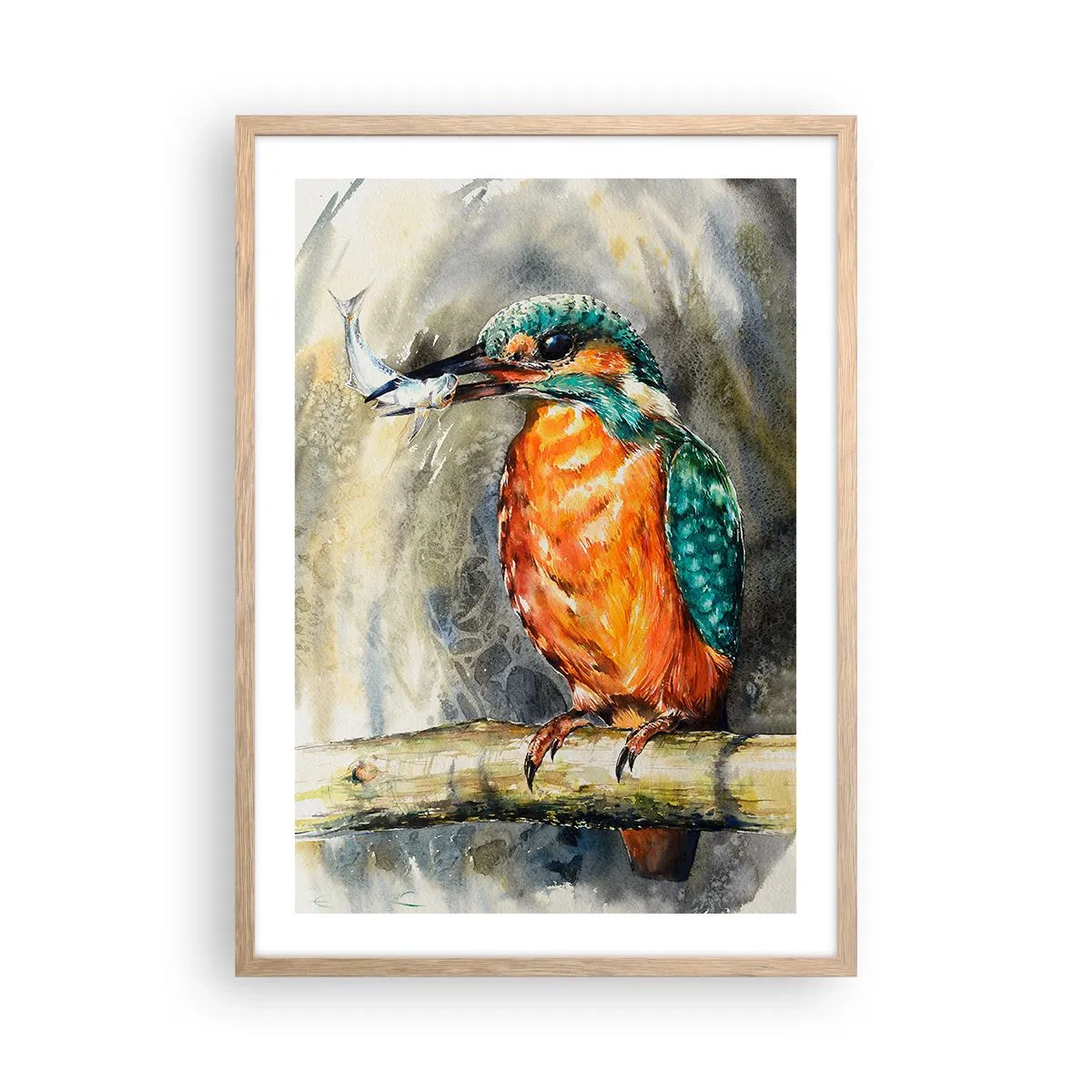 Pôster com moldura de carvalho claro - Lei da natureza - 50x70 cm