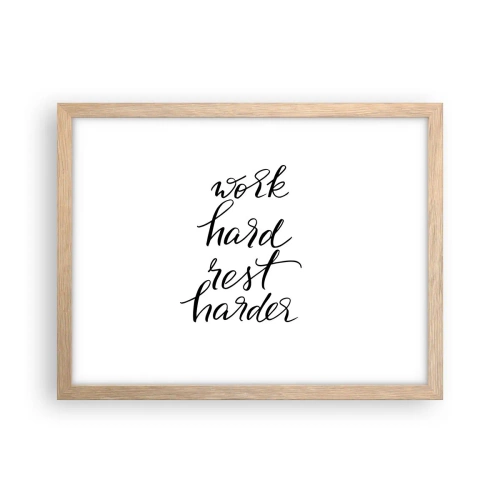 Pôster com moldura de carvalho claro - Equilíbrio da vida - 40x30 cm