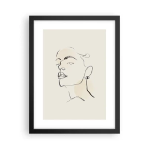 Pôster com moldura preta - Olhar orgulhoso - 30x40 cm