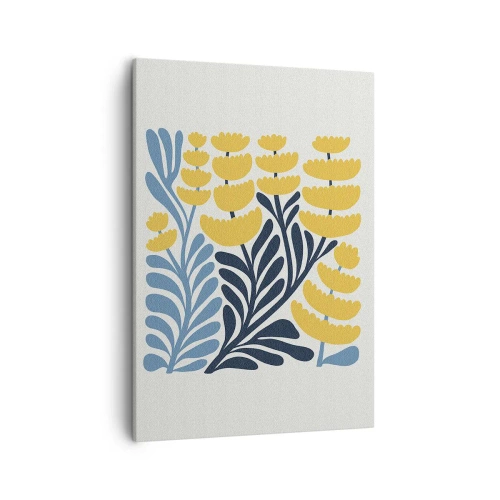 Quadro em tela - Canteiro de flores ensolarado - 50x70 cm