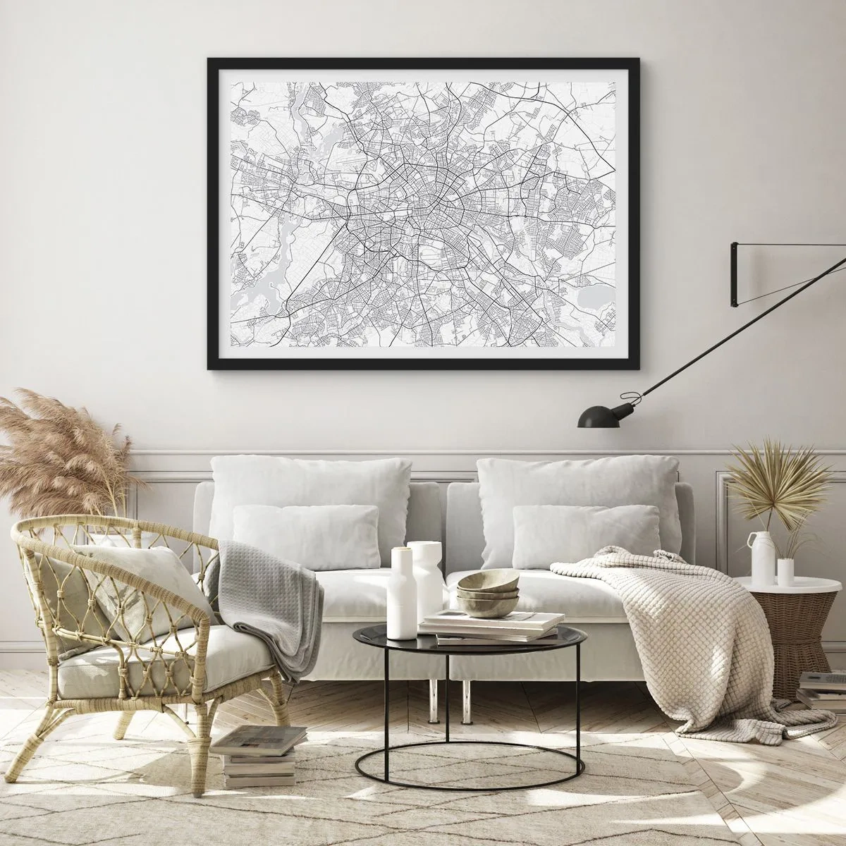 Pôster com moldura preta - Flor de Berlim - 70x50 cm