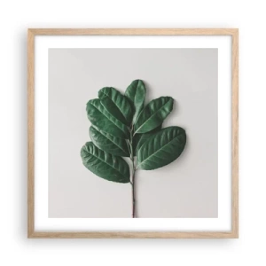 Pôster com moldura de carvalho claro - Desenho da própria natureza - 50x50 cm