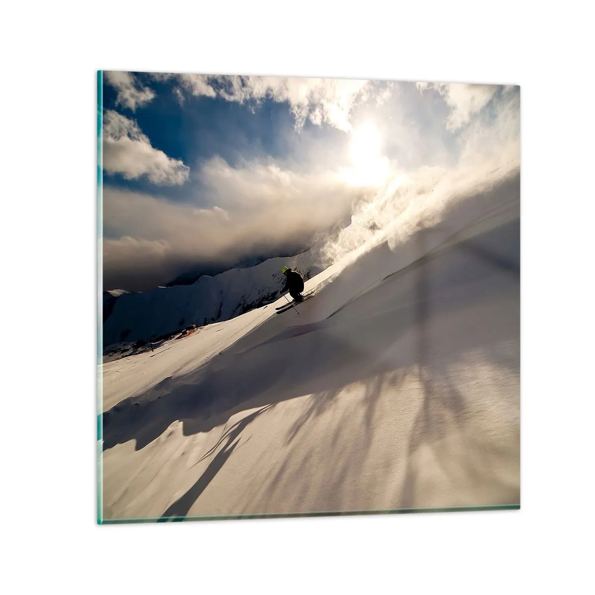 Quadro em vidro - O desafio das montanhas - 60x60 cm