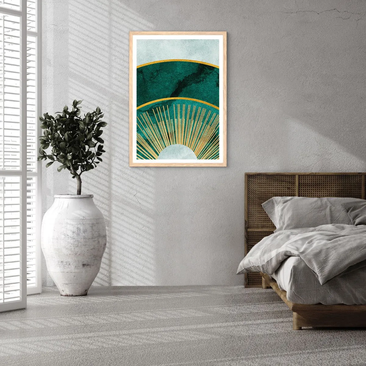 Pôster com moldura de carvalho claro - Outro sistema solar - 70x100 cm