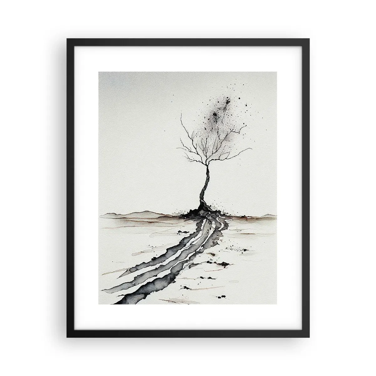 Pôster com moldura preta - Melancolia de inverno - 40x50 cm